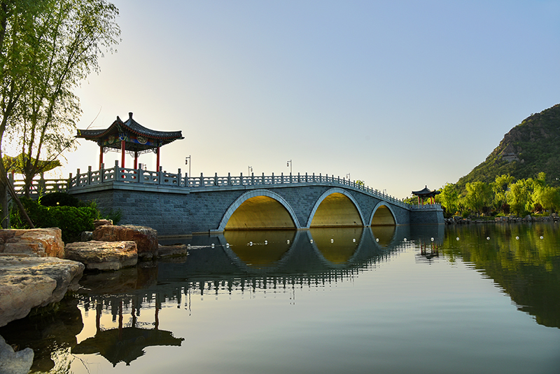 濟南華山洼濕地公園崇正橋、煙雨橋